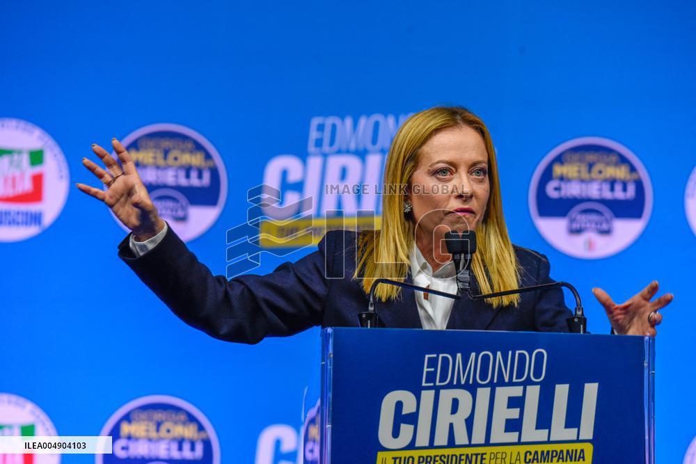 Campaign rally to support Campania regional candidate Edmondo Cirielli - Naples
