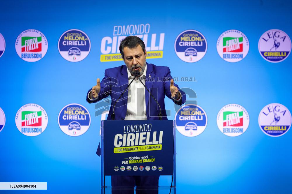 Campaign rally to support Campania regional candidate Edmondo Cirielli - Naples