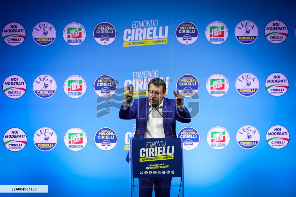 Campaign rally to support Campania regional candidate Edmondo Cirielli - Naples