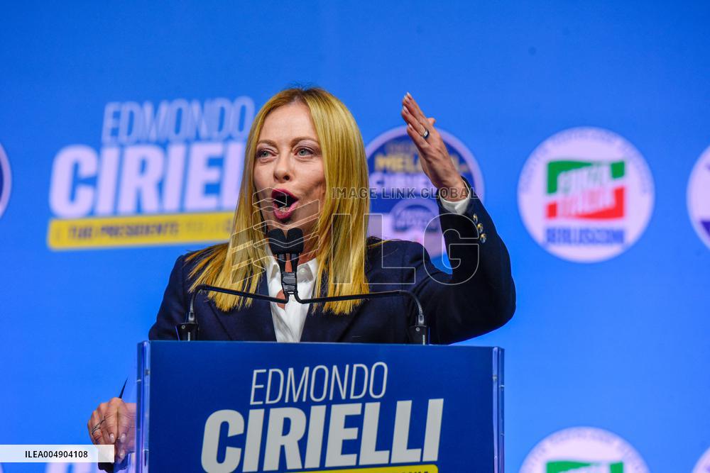 Campaign rally to support Campania regional candidate Edmondo Cirielli - Naples