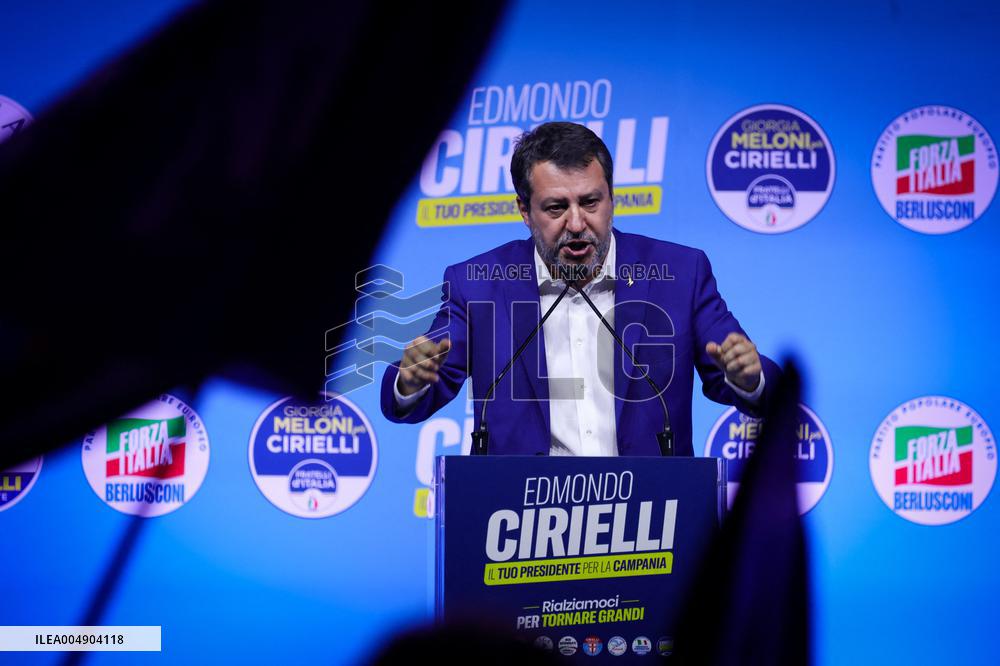 Campaign rally to support Campania regional candidate Edmondo Cirielli - Naples