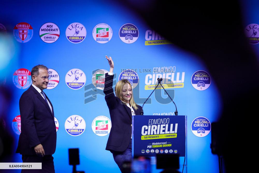 Campaign rally to support Campania regional candidate Edmondo Cirielli - Naples