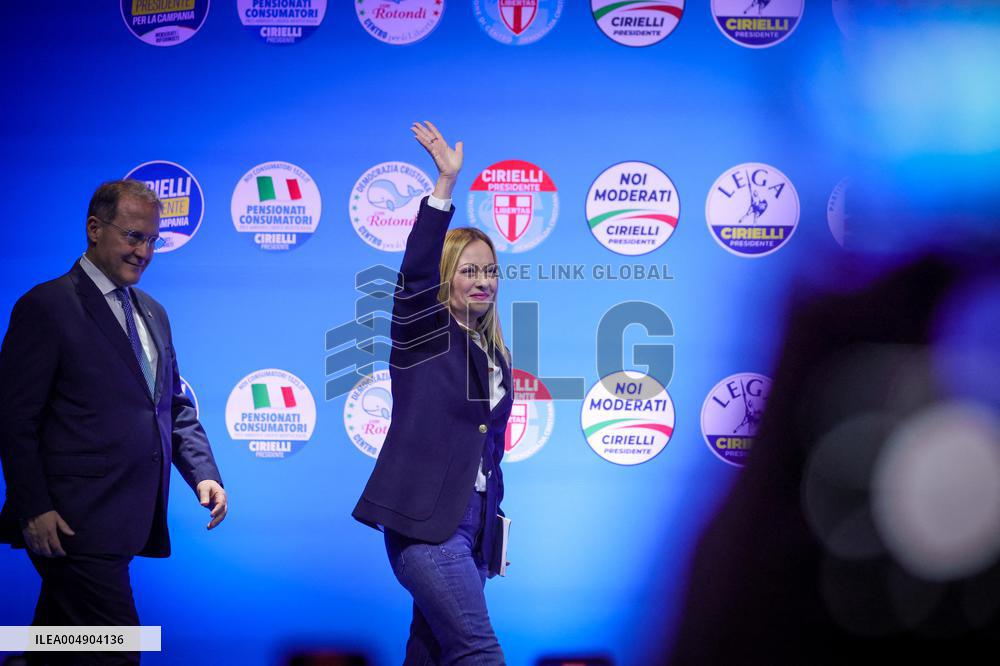 Campaign rally to support Campania regional candidate Edmondo Cirielli - Naples