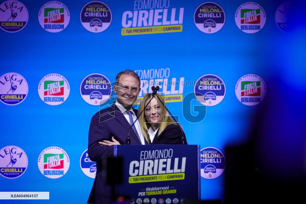 Campaign rally to support Campania regional candidate Edmondo Cirielli - Naples