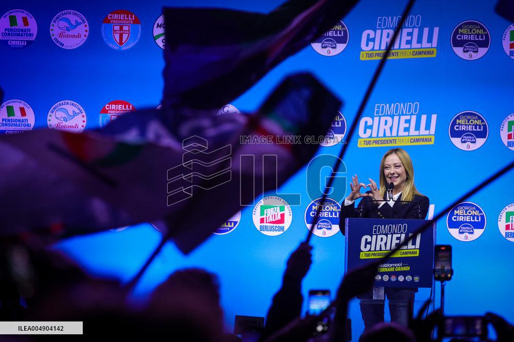 Campaign rally to support Campania regional candidate Edmondo Cirielli - Naples