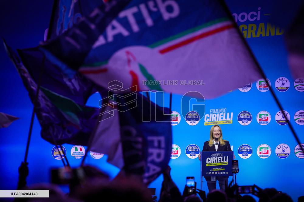 Campaign rally to support Campania regional candidate Edmondo Cirielli - Naples