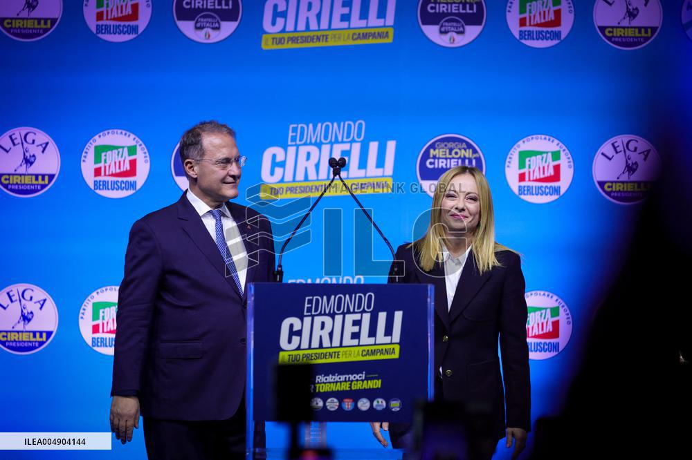 Campaign rally to support Campania regional candidate Edmondo Cirielli - Naples