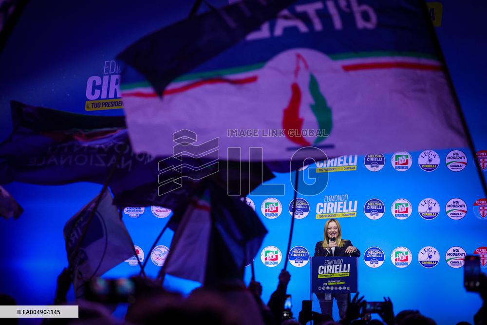 Campaign rally to support Campania regional candidate Edmondo Cirielli - Naples