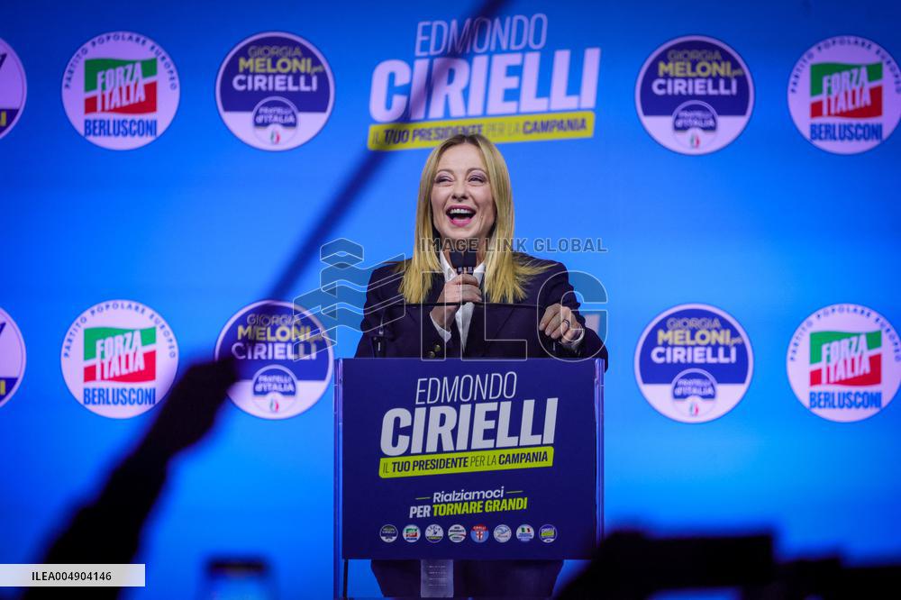 Campaign rally to support Campania regional candidate Edmondo Cirielli - Naples