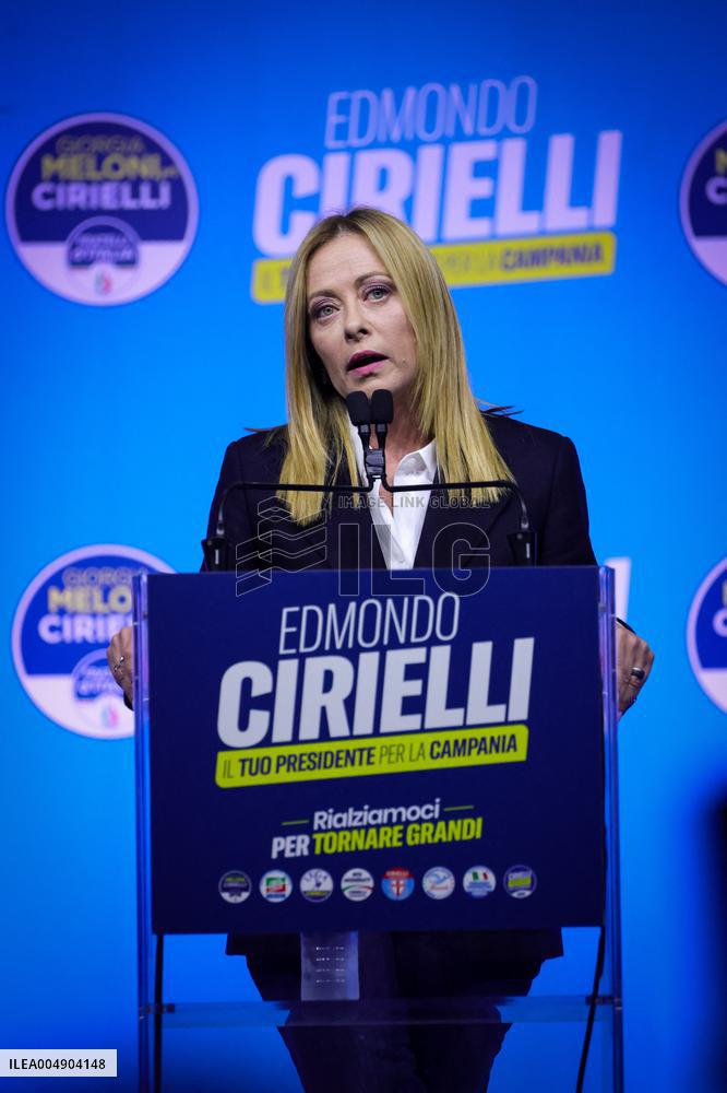 Campaign rally to support Campania regional candidate Edmondo Cirielli - Naples