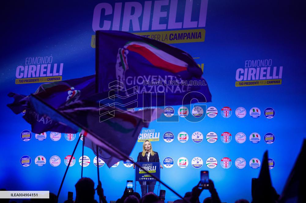 Campaign rally to support Campania regional candidate Edmondo Cirielli - Naples
