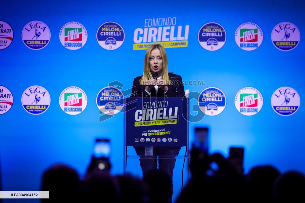Campaign rally to support Campania regional candidate Edmondo Cirielli - Naples