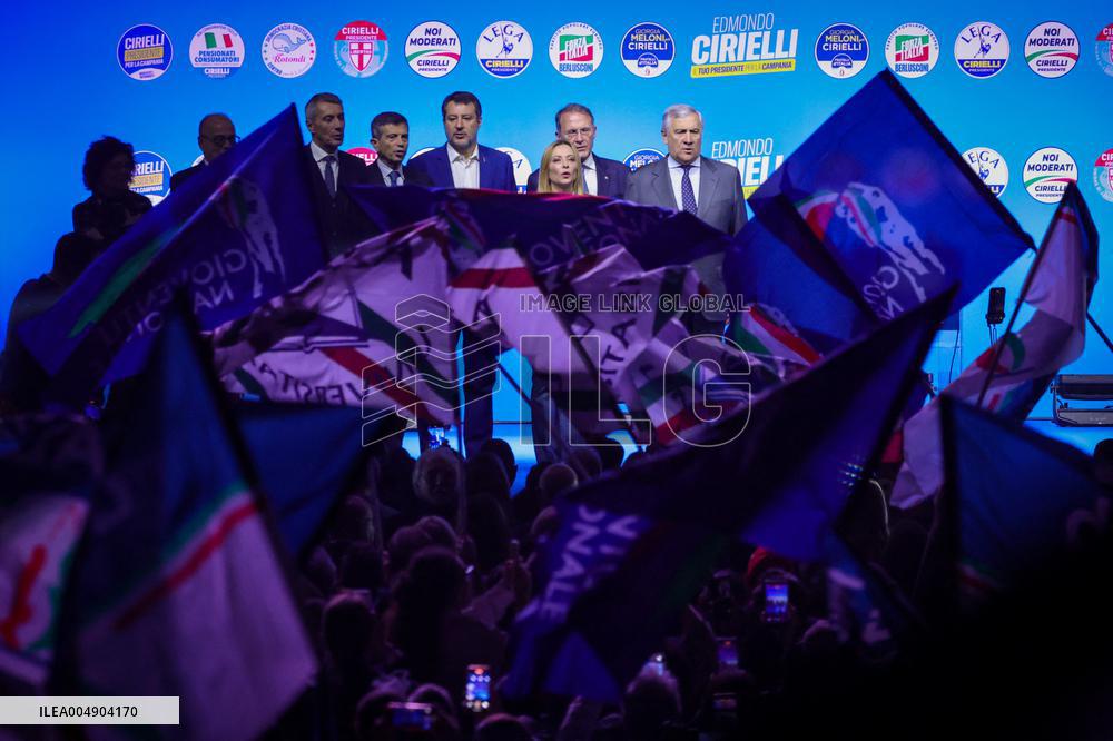 Campaign rally to support Campania regional candidate Edmondo Cirielli - Naples