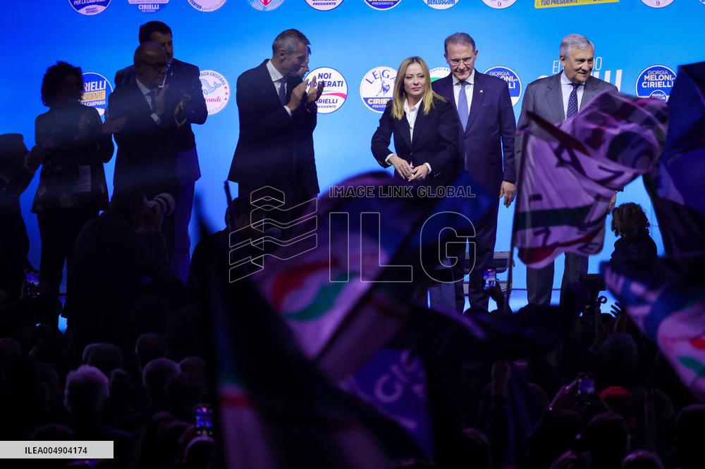 Campaign rally to support Campania regional candidate Edmondo Cirielli - Naples