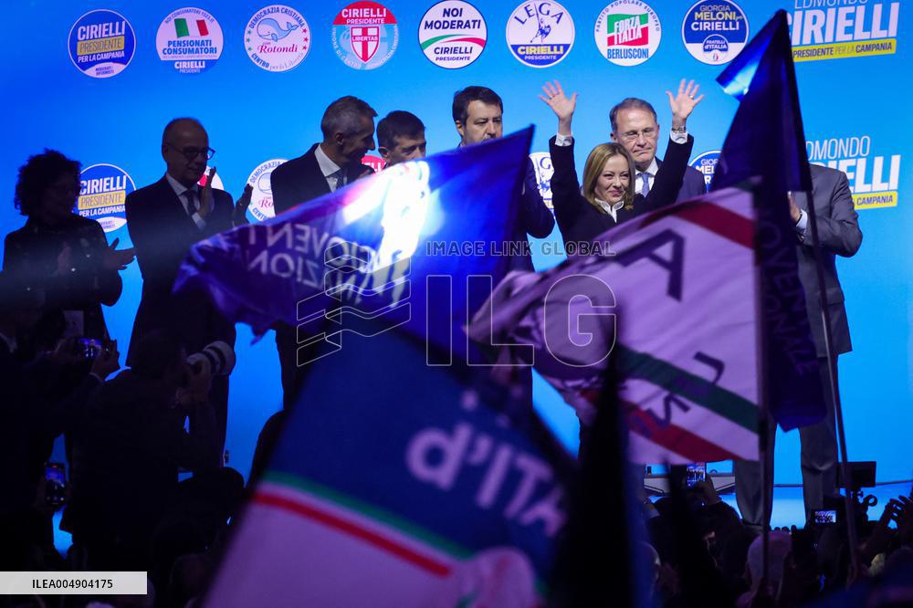 Campaign rally to support Campania regional candidate Edmondo Cirielli - Naples