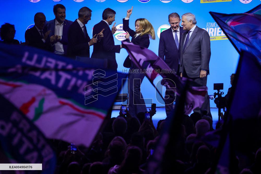 Campaign rally to support Campania regional candidate Edmondo Cirielli - Naples