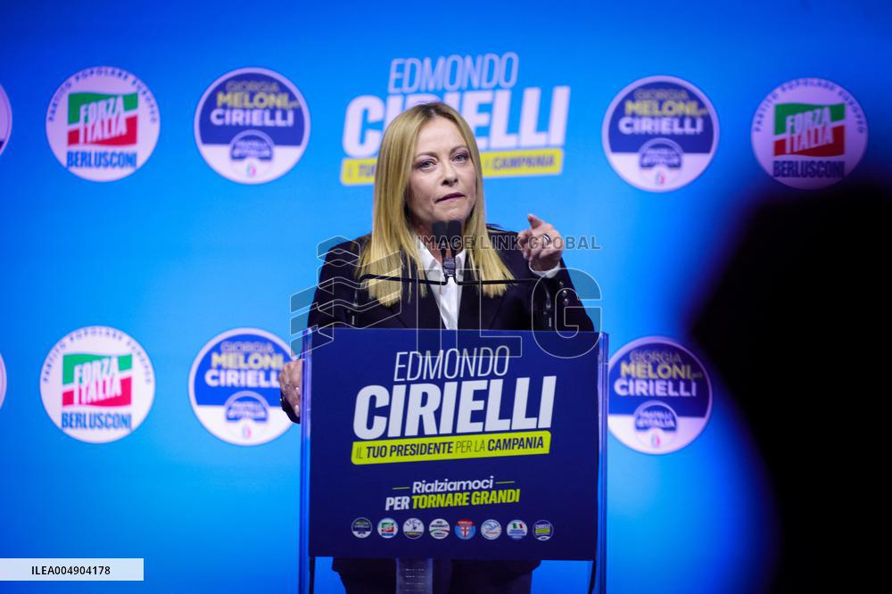 Campaign rally to support Campania regional candidate Edmondo Cirielli - Naples