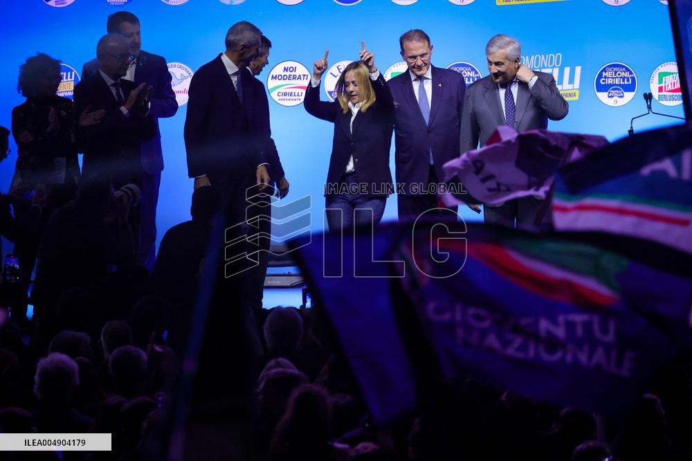Campaign rally to support Campania regional candidate Edmondo Cirielli - Naples