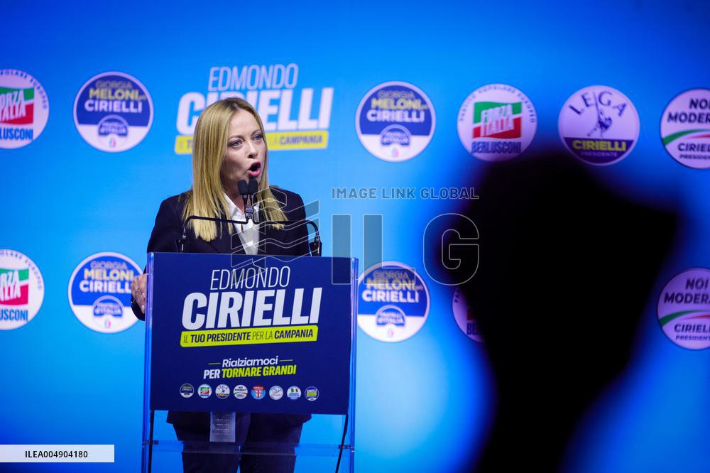 Campaign rally to support Campania regional candidate Edmondo Cirielli - Naples