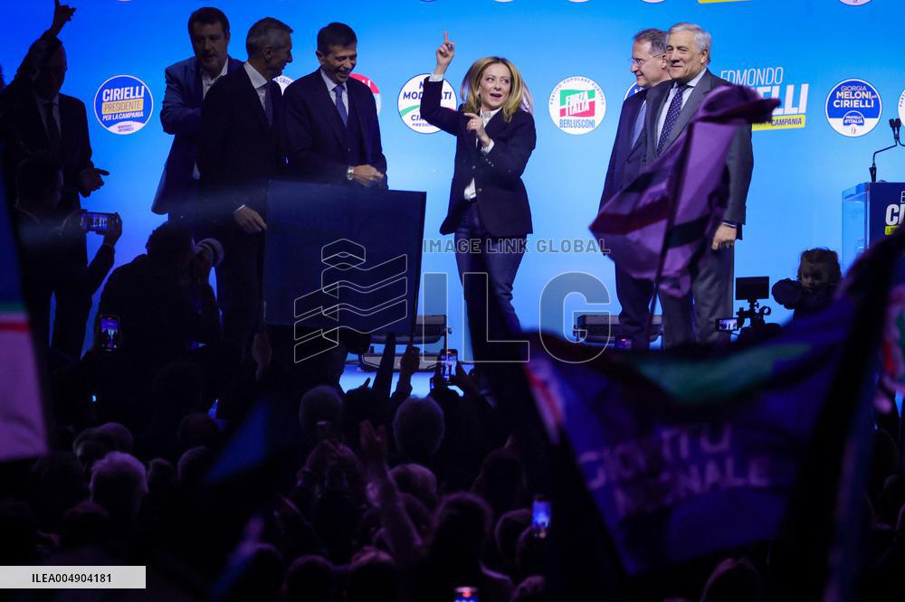 Campaign rally to support Campania regional candidate Edmondo Cirielli - Naples