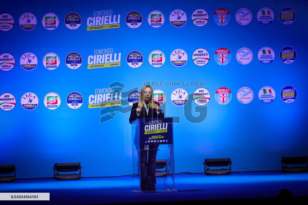 Campaign rally to support Campania regional candidate Edmondo Cirielli - Naples