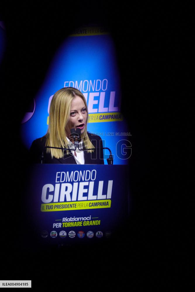Campaign rally to support Campania regional candidate Edmondo Cirielli - Naples