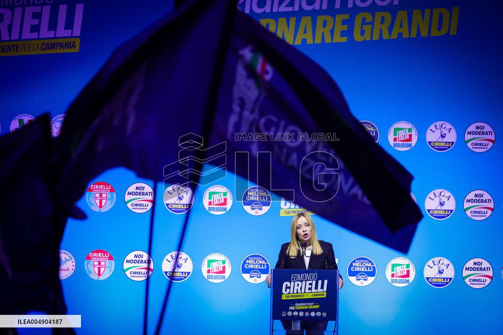 Campaign rally to support Campania regional candidate Edmondo Cirielli - Naples