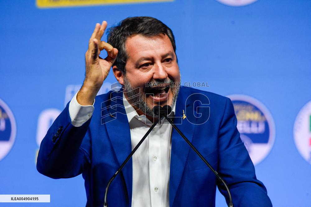 Campaign rally to support Campania regional candidate Edmondo Cirielli - Naples