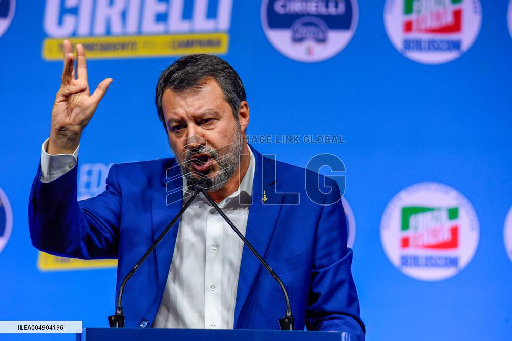 Campaign rally to support Campania regional candidate Edmondo Cirielli - Naples
