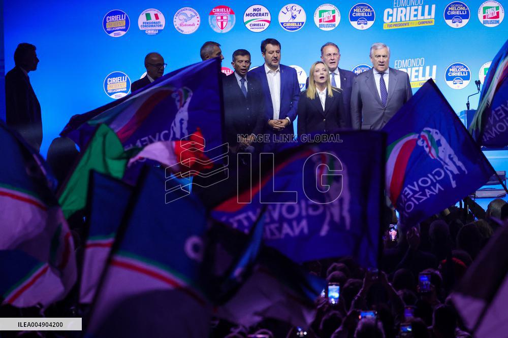 Campaign rally to support Campania regional candidate Edmondo Cirielli - Naples