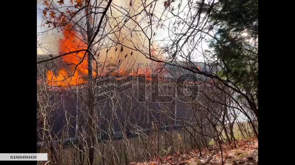 US: Massive Garage Fire Reported in Northborough, Massachusetts