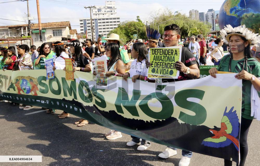 Amazon protection rally near COP30 venue
