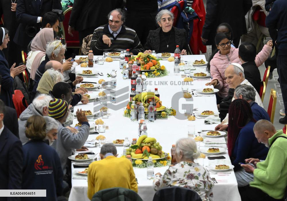 Pope Leo XIV Attends A Special Lunch With Indigent People - Vatican