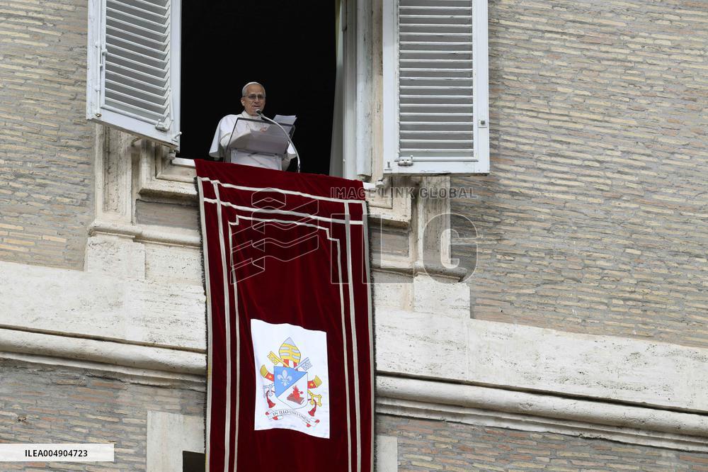 Pope Leo XIV during the Angelus prayer - Vatican