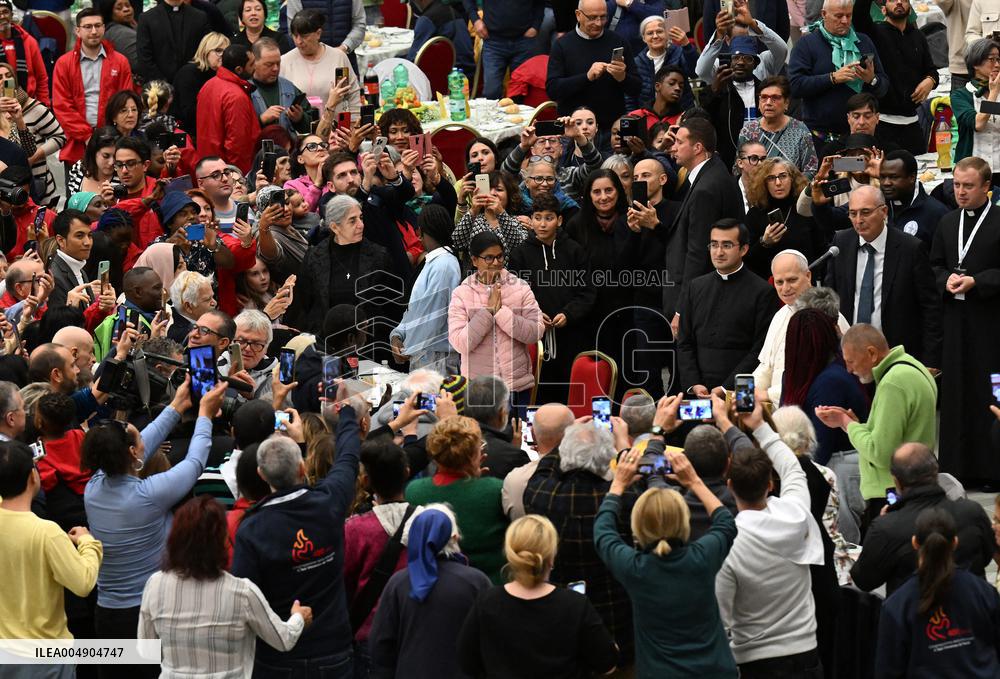 Pope Leo XIV Attends A Special Lunch With Indigent People - Vatican