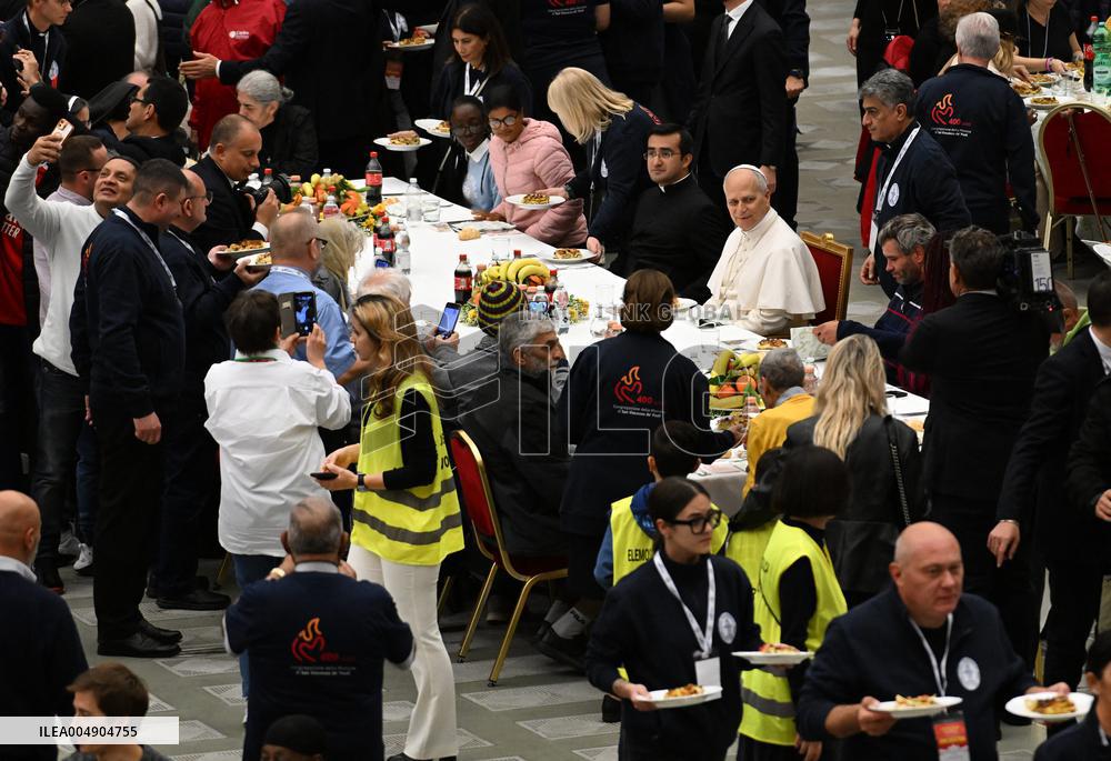 Pope Leo XIV Attends A Special Lunch With Indigent People - Vatican