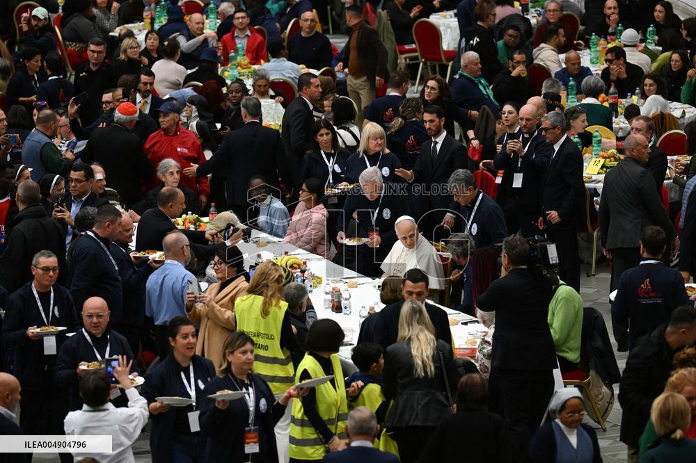 Pope Leo XIV Attends A Special Lunch With Indigent People - Vatican