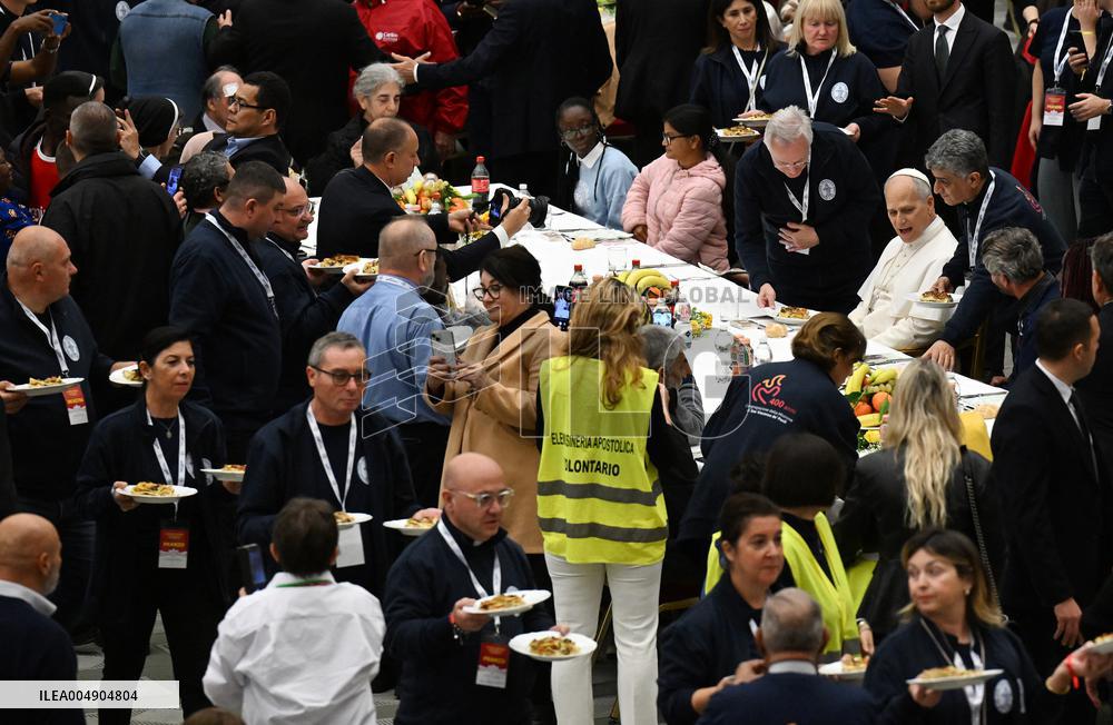 Pope Leo XIV Attends A Special Lunch With Indigent People - Vatican