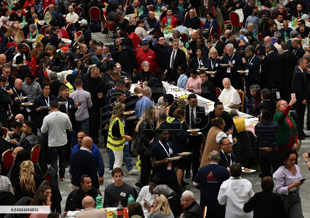 Pope Leo XIV Attends A Special Lunch With Indigent People - Vatican