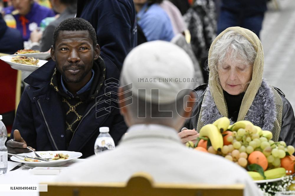 Pope Leo XIV Attends A Special Lunch With Indigent People - Vatican