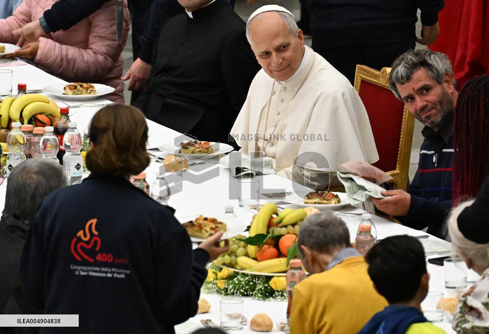 Pope Leo XIV Attends A Special Lunch With Indigent People - Vatican