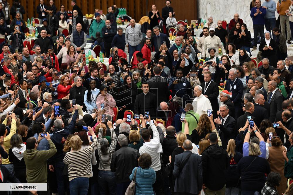 Pope Leo XIV Attends A Special Lunch With Indigent People - Vatican