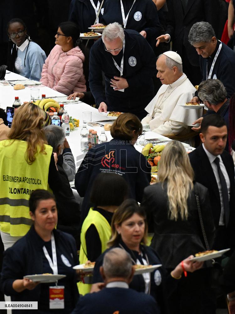 Pope Leo XIV Attends A Special Lunch With Indigent People - Vatican