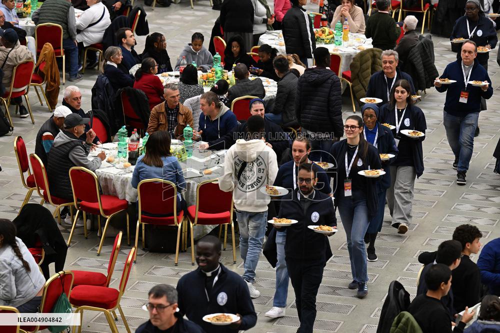 Pope Leo XIV Attends A Special Lunch With Indigent People - Vatican
