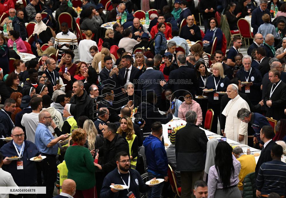Pope Leo XIV Attends A Special Lunch With Indigent People - Vatican