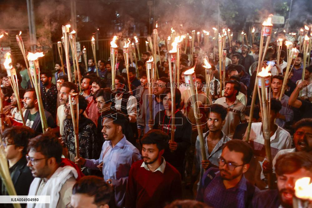 Students March With Torches Demanding Maximum Penalty for Hasina - Dhaka