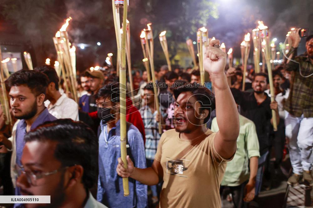 Students March With Torches Demanding Maximum Penalty for Hasina - Dhaka