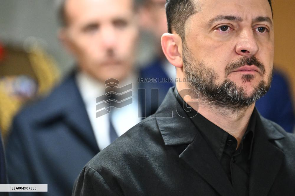 Macron and Zelensky at Headquarters of the Multinational Force Ukraine - Mont Valerien