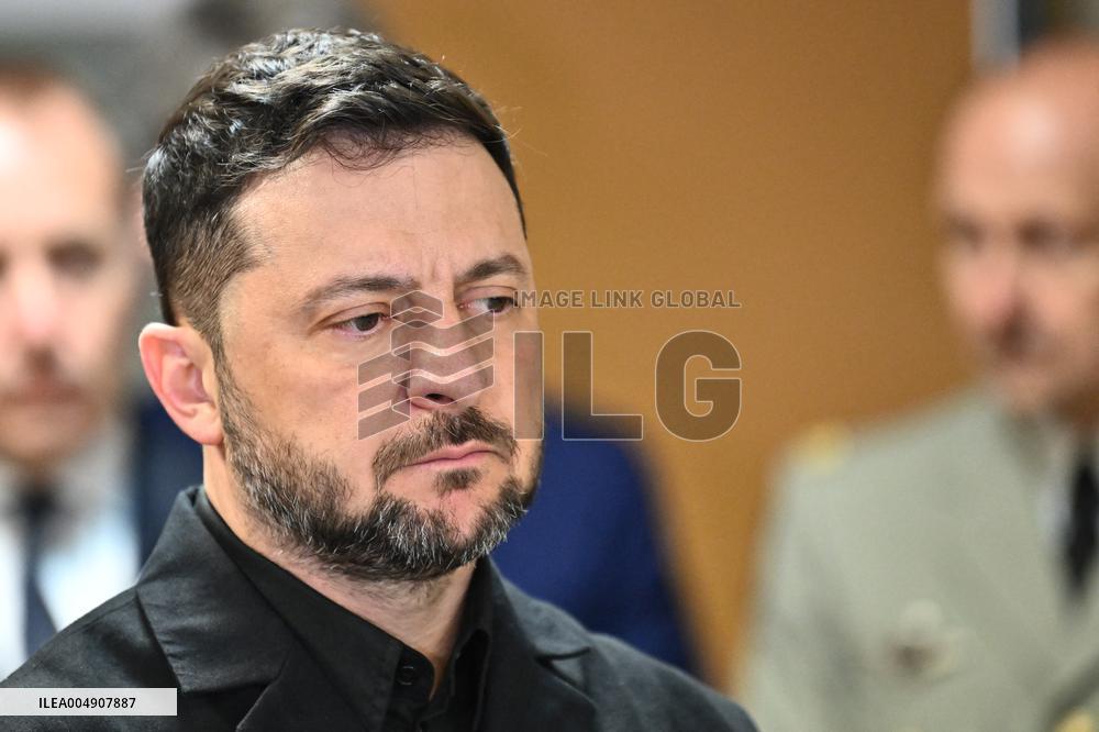 Macron and Zelensky at Headquarters of the Multinational Force Ukraine - Mont Valerien