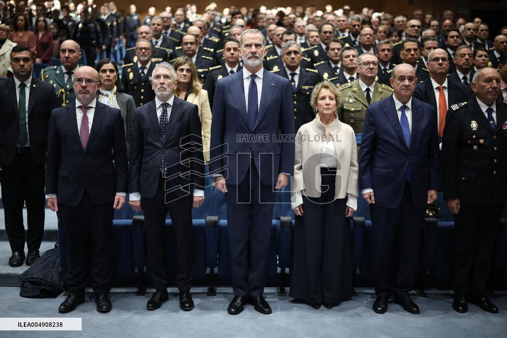 King Felipe VI At TEDAX NRBQ And Cybercrime Anniversaries - Madrid